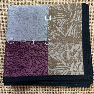 RED GRAY GOLD PLAIN CLASSIC ART HANDKERCHIEF COTTON MEN POCKET VINTAGE SQUARE19" - Picture 1 of 3