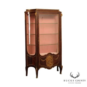 French Regence Style Gilt Bronze Mounted King Wood Vitrine Display Cabinet - Picture 1 of 17