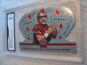 STEVE YOUNG  49ERS 2014 CROWN ROYALE CROWN JEWELS DIE-CUT # CJ7 GRADED 9 L@@@K - Picture 1 of 2