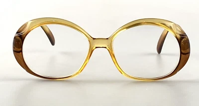 Terri Brogan Eyeglasses Frame Only Oversized Yellow Made In Canada 8703 Vintage - Image 1 of 4