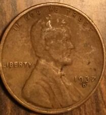 1937 D USA LINCOLN WHEAT ONE CENT PENNY COIN
