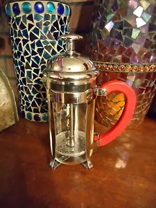 Starbucks Coffee Mini French Press Glass & Stainless Steel Red Handle Coffee Pot - Picture 1 of 15