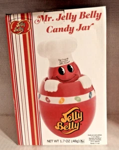{ NOS Mr Jelly Belly Candy Jar Ceramic Canister 7 1/4" Tall 22 Oz Capacity 2006 - Picture 1 of 5