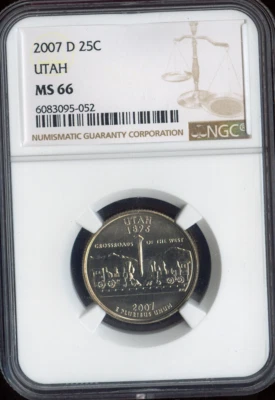 2007-D Utah Quarter NGC MS66 Business Quality - Image 1 of 2