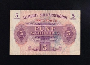 F.C. AUSTRIA , 5 SCHILLING 1944 , OCUPACION ALIADA , MBC ( VF ) , SUCIO ,P.105 . - Imagen 1 de 2