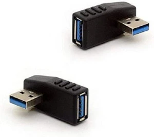 USB 3.0 Right + Left Angle Connector Type-A Male to Female 90 Degree Adapter - Picture 1 of 2