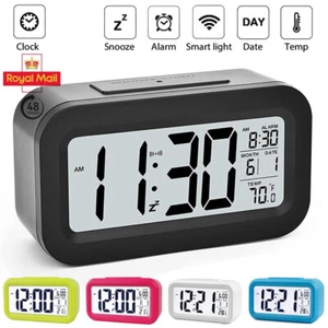 DIGITAL BEDSIDE SNOOZE ALARM CLOCK TIME TEMPERATURE DESK LCD LARGE PROJECTOR UK - Picture 1 of 10