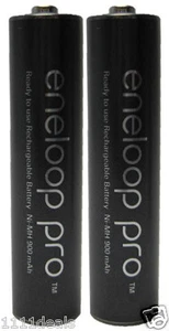 2 Panasonic Eneloop Pro AAA 950mAh NiMH Rechargeable Batteries - Picture 1 of 1