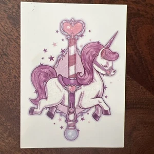 Unicorn Carousel Temporary Tattoo - Picture 1 of 2