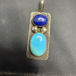 Colgante Mitchell Calabaza CLBZ Turquesa Lapislázuli Firmado Esterlina - Imagen 1 de 6