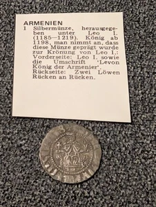 Armenien Tram 1185-1219 Kreuzfahrer Leo I. Silber ss - Bild 1 von 4