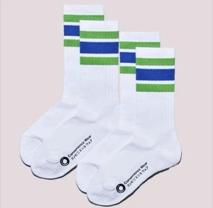 2x Pair Family Mart Konbini Crew Socks Pack White 25 - 28 CM / 9-11 US Shoe Size - Picture 1 of 4