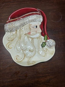 Certified International Judy Westegaard Santa Cookie Platter Large 10 X 8 EUC - Picture 1 of 4
