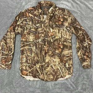 Game Winner Men's Small Button Down Shirt Camo Hunting 100% Cotton Workwear - Picture 1 of 9