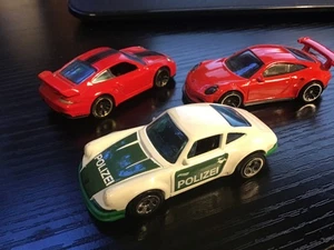 Lot of 3 HOT WHEELS 71 PORSCHE 911 WHITE GREEN POLIZEI plus Red GT2 GT3 RS Loose - Picture 1 of 5