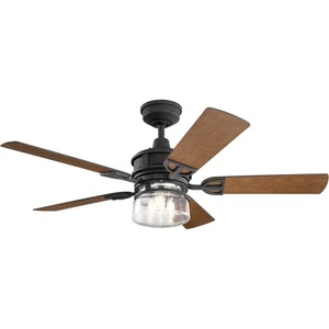 Kichler Lighting 310239DBK Lyndon Indoor Ceiling Fan Distressed Black - Picture 1 of 11