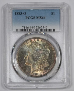 Dólar de plata Morgan 1883-O $1 graduación profesional MS64 Nueva Orleans tono como nuevo - Imagen 1 de 2