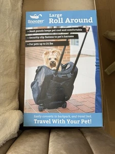 Snoozer Large 4-1 Roll Around Black For Pets Up To 21 Pounds Backpack, Roller - Picture 1 of 2
