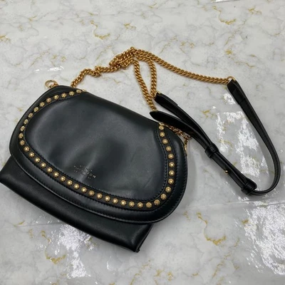 Smythson Studded Chain Shoulder Bag Purse Leather in Black USED Mint Condition - Image 1 of 4