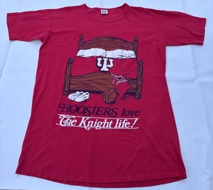 Vintage Single Stitch IU Hoosiers Love The Knight Life Sleep Shirt Pajamas - Picture 1 of 9