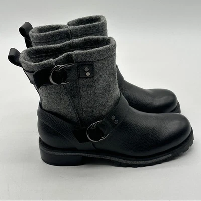Bota para mujer Woolrich Baltimore cuero negro gris lana talla 7 precio de venta sugerido por el fabricante 225 USD Foto 1 de 4