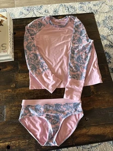 USED Purple/Pink Athleta Girl Swim Set, Top Size XXL/16 And Bottom Size XL/14 - Picture 1 of 5
