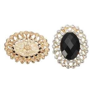 2 piezas botones de diamantes de imitación, botones de diamantes de imitación para ropa, negro - Imagen 1 de 6
