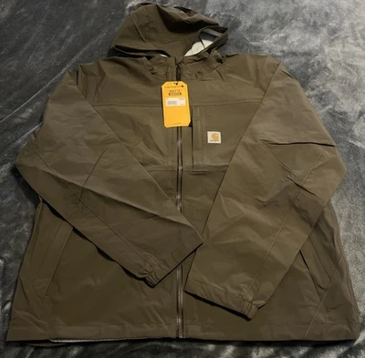 XL MEN STORM DEFENDER WATERPROOF JACKET RELAXED FIT LIGHTWEIGHT PACKABLE  TARMAC - Image 1 of 4