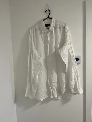 Marlboro Classics Shirt Mens Size L White Linen Long Sleeve Button Down - Image 1 of 4