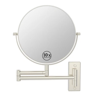 Wall Mounted Makeup Mirror, 1X/10X Double-Side Magnifying Mirror 8 Inch Vanity M - Image 1 of 4
