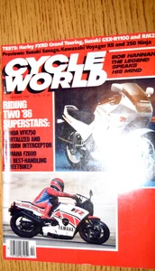 Cycle World Magazine February 1986 Honda VFR750 Yamaha FZ600 RM250 Ninja GSX-R11 - Picture 1 of 3