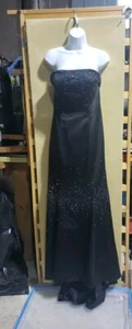 Alfred Angelo  Black Beaded Straples Formal Prom Pageant Gown 12 - Picture 1 of 9