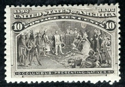 USA Stamp Scott.237 10c Black COLUMBUS NATIVES (1892) Mint MM Cat $100+ LIME153 - Image 1 of 4