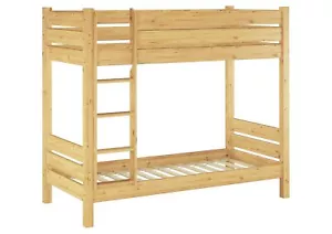 Hochbett Stockbett Etagenbett Natur 100x200 Rollroste Kinderbett Gästebett - Bild 1 von 11
