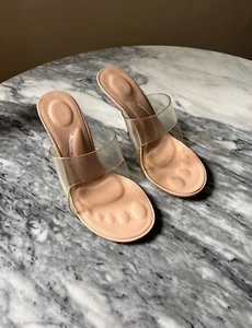 Alexander Wang $800 “Nudie” Sandals Heeled PVC Clear 39.5 9 - Picture 1 of 8