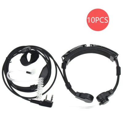 10PC Throat Mic Earpiece Headset PTT for Baofeng UV5R UV5RE BF-F8+ Two Way Radio - Image 1 of 4