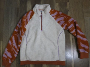 Athleta Girl 982259 Beige/Orange/Pink So Snug Sherpa 1/2 Zip Pullover Sz XXL/16 - Picture 1 of 11