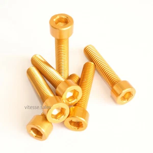 Pernos M6 x 30 mm aluminio oro anodizado 35 mm tornillos de oro M6x30 mm perno de cabeza de tapa - Imagen 1 de 6