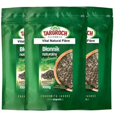TARGROCH Vital Natural Fibre 3kg / 3 x1kg / BLONNIK WITALNY / detox / weight loss BŁONNIK