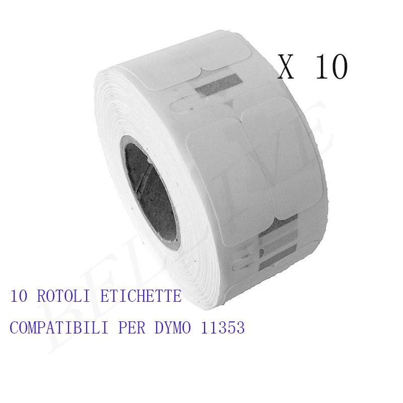 BELLIVESTORE 10 XROTOLI Etichette Compatibili per DYMO 11353 25mmX13mm LABELWRITER 400 450
