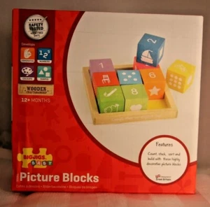 BIGJIGS BABY Wood Picture Blocks #BB091 NEW - Picture 1 of 6