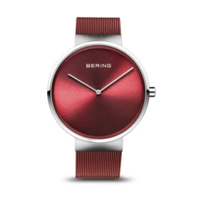Bering Analogue Quartz Stainless Steel Red 14539-303 (WARRANTY & FEDEX 2 DAY) - Picture 1 of 3
