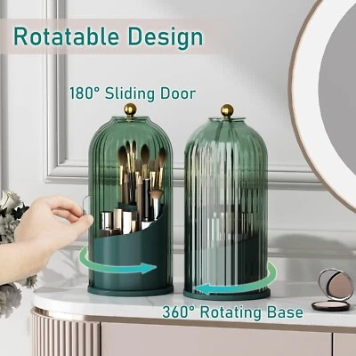 Soporte de cepillo de dientes eléctrico a prueba de polvo cubierta giratorio soporte de cepillo de maquillaje tocador Foto 1 de 4