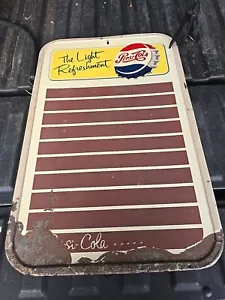 Letrero de menú de pizarra Pepsi Stout-Lite Stout Sign Co. 1969 The Light Refreshiment - Imagen 1 de 9