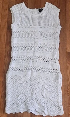 Laundry by Shelli Segal Womens White Crochet Dress Size Medium Foto 1 de 4