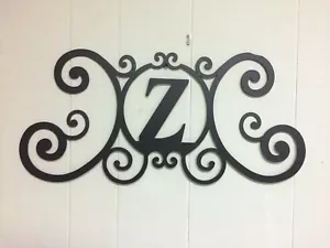 Monograma de hierro letra Z decoración de puerta pared placa metal arte inicial 2 mm de espesor - Imagen 1 de 5
