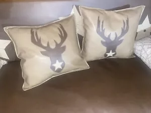 Pillows, Decorative Pillows , Rustic Pillows, Deer Pillow, Log Home Pillows - Picture 1 of 5