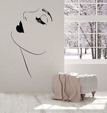  Vinyl Wall Decal Beautiful Girl Model Sexy Lips Makeup Eyelashes Sticker 1418ig