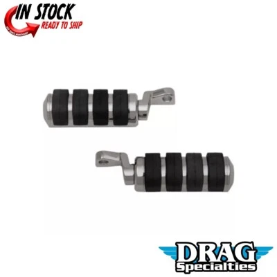 Clavijas de pie de conductor Drag Specialties 1620-1838 cromadas suave montaje desplazado Harley Foto 1 de 4