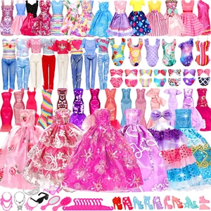 58 Pcs Doll Clothes and Accessories, 5 Wedding Gowns 5 Fashion Dresses 4 Slip Dr - Picture 1 of 12